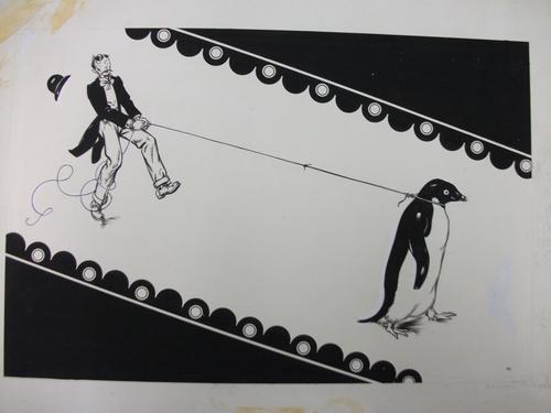 The endpapers for <i>Mr. Popper's Penguins</i>